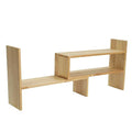 White Adjustable Rubber Wood Desktop Shelf F200334