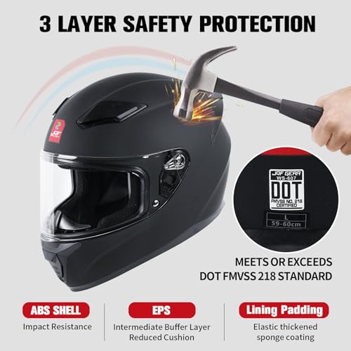 Full Face Motorcycle Helmet with Visor Y833564
