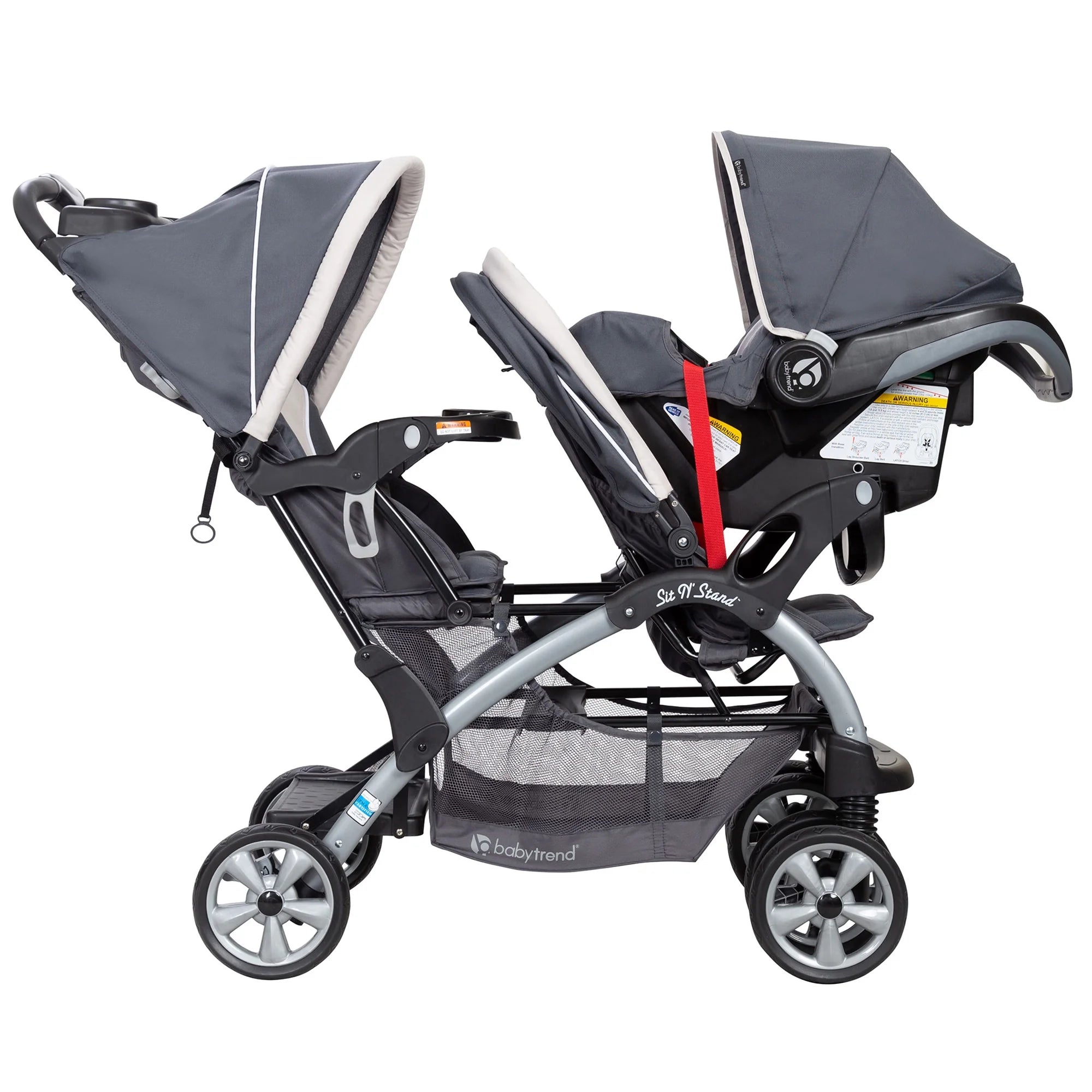 Double Stroller with Single Car Seat N9119