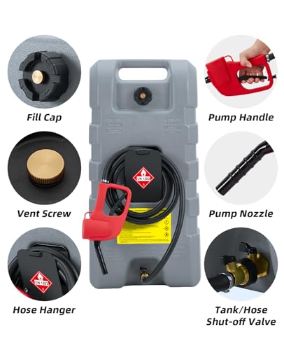 15 Gallon Portable Gas Tank with Manual Transfer Nozzle G62610