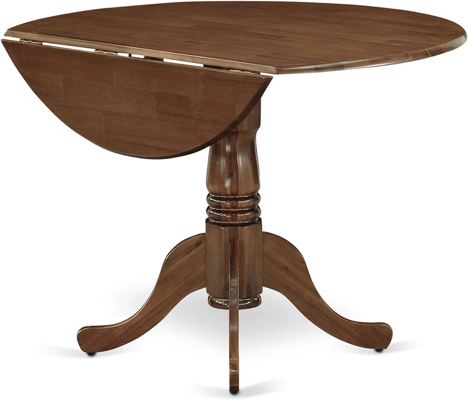 3 Piece Dinette Set with Round Table with Dropleaf and 2 Light Tan Linen Fabric Parsons Dining Chairs P438