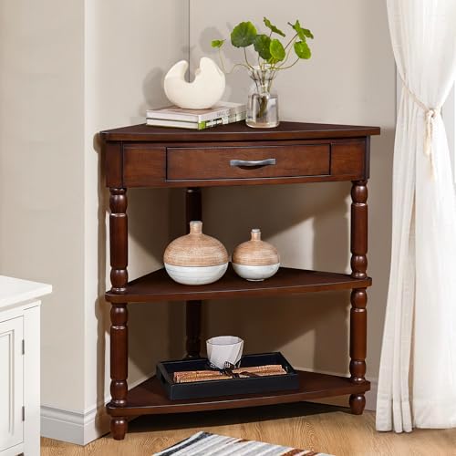 Milk White 3 Tier Corner Table B494