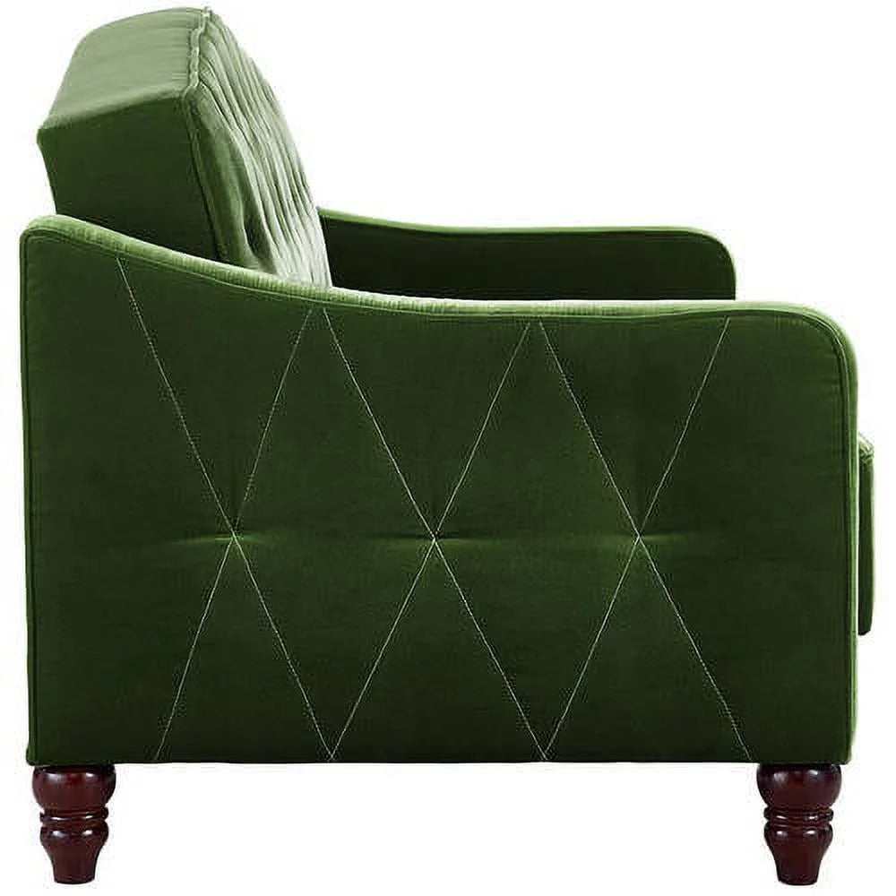 Green Velvet Tufted Sofa Sleeper F938
