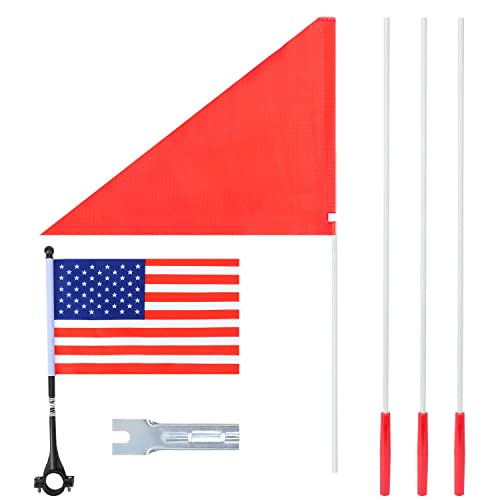 6 Foot Heavy Duty Fiberglass Bike Flag Pole with Tear-Resistant Polyester Flag G1719