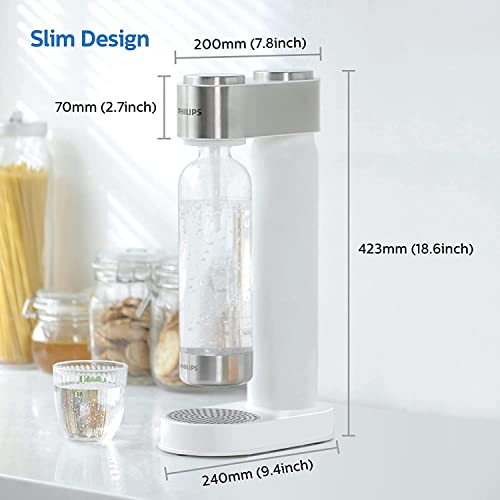 White Stainless Sparkling Water Maker Soda Maker Machine with BPA free PET 1L Carbonating Bottle M951