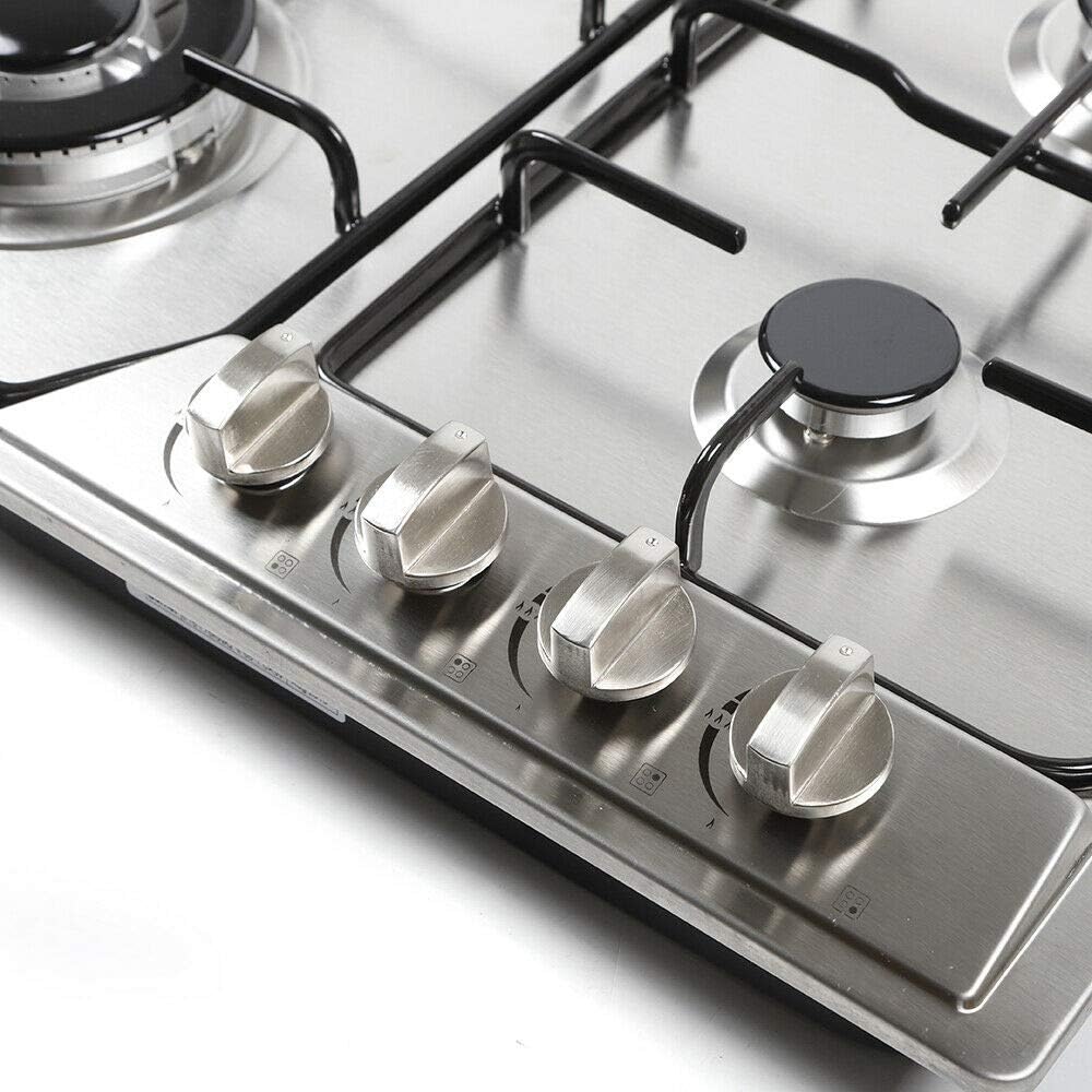Stainless Steel 4 Burner Gas Cooktop with Cast Iron Grates G59015