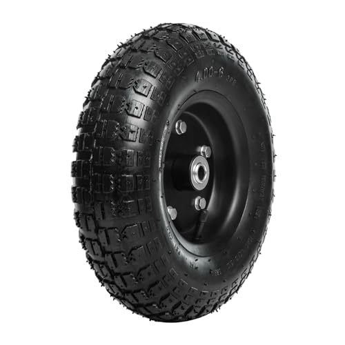 13 Inch 1 PC Rubber Pneumatic Replacement Tires and Wheels 4.00-6 with 5/8'' Axle Bore Hole G519734