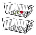 Black 2 Piece Under Shelf Hanging Storage Basket Q366929