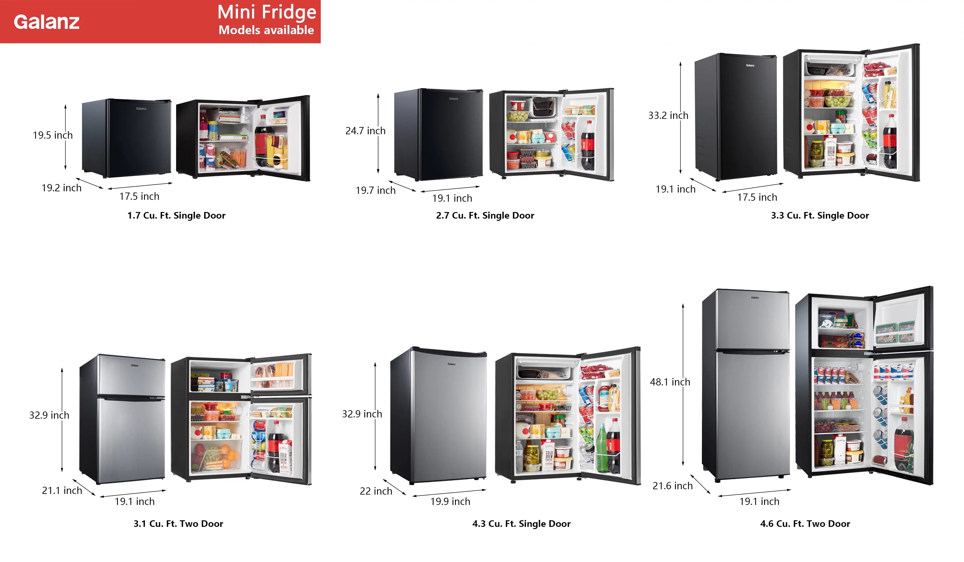 Stainless Steel Two Door Mini Refrigerator with Freezer S863
