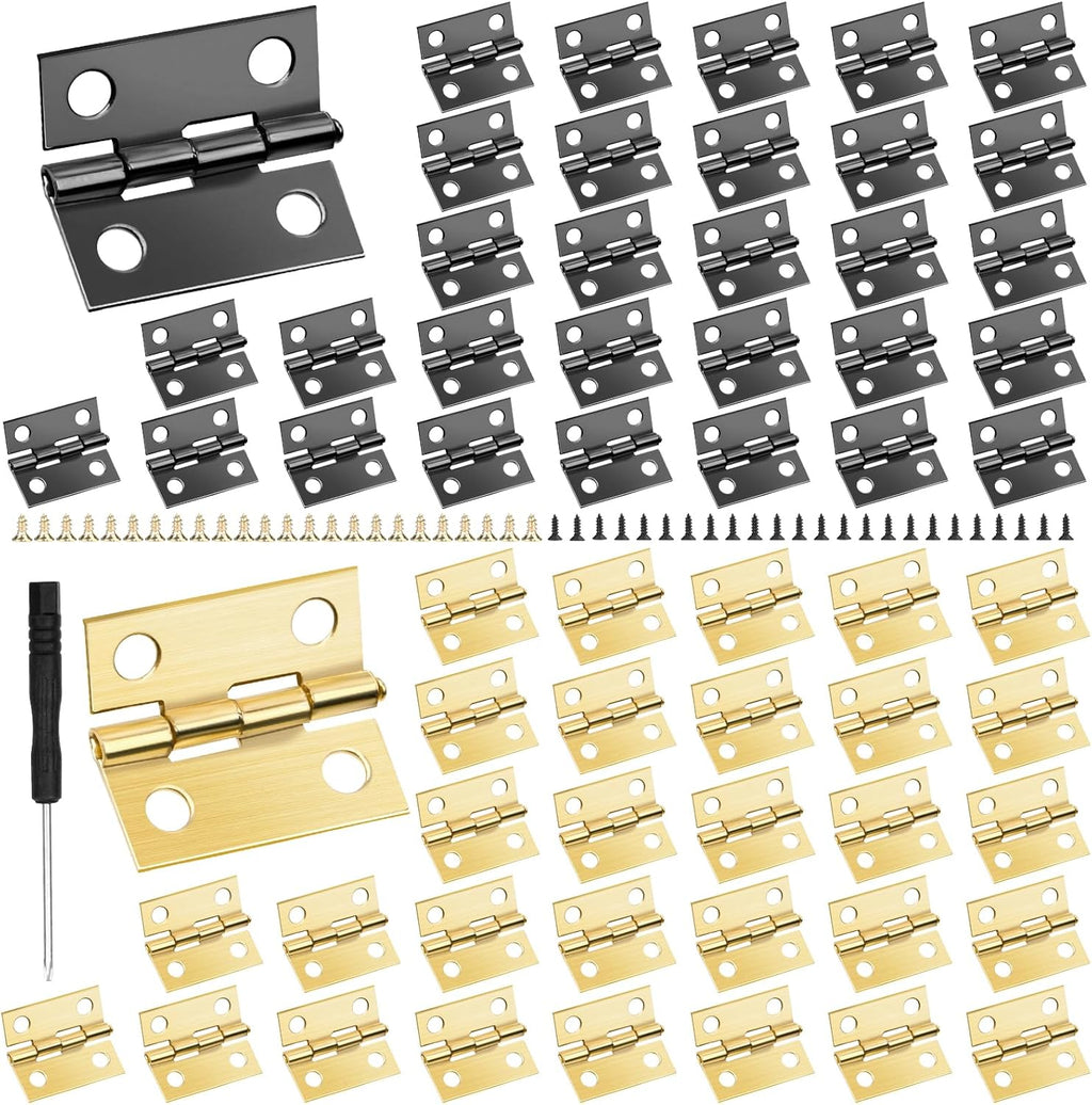 60Pcs 15 * 18mm Stainless Steel Mini Hinges with Screws H913972