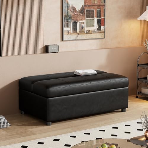 Light Gray Ottoman Folding Bed with Mattress E84945