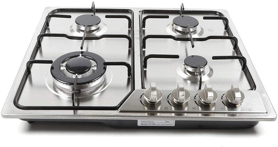 Stainless Steel 4 Burner Gas Cooktop with Cast Iron Grates G59015