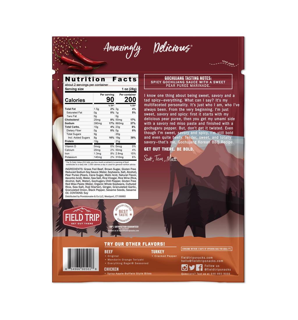 Beef Jerky Gochujang Korea Style BBQ 2.2oz 4pk B4158