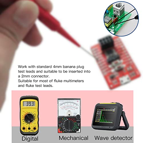 4 Pcs 600V/10A Non-Destructive Multimeter Test Probe Pins with 2mm Connector 4mm Banana Plug D16108
