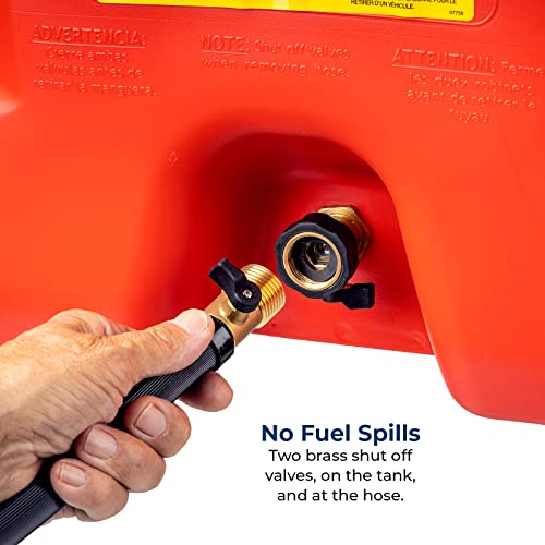 14 Gallon Yellow Portable Diesel Fuel Tank Container with Siphon Pump and Hose Q8139