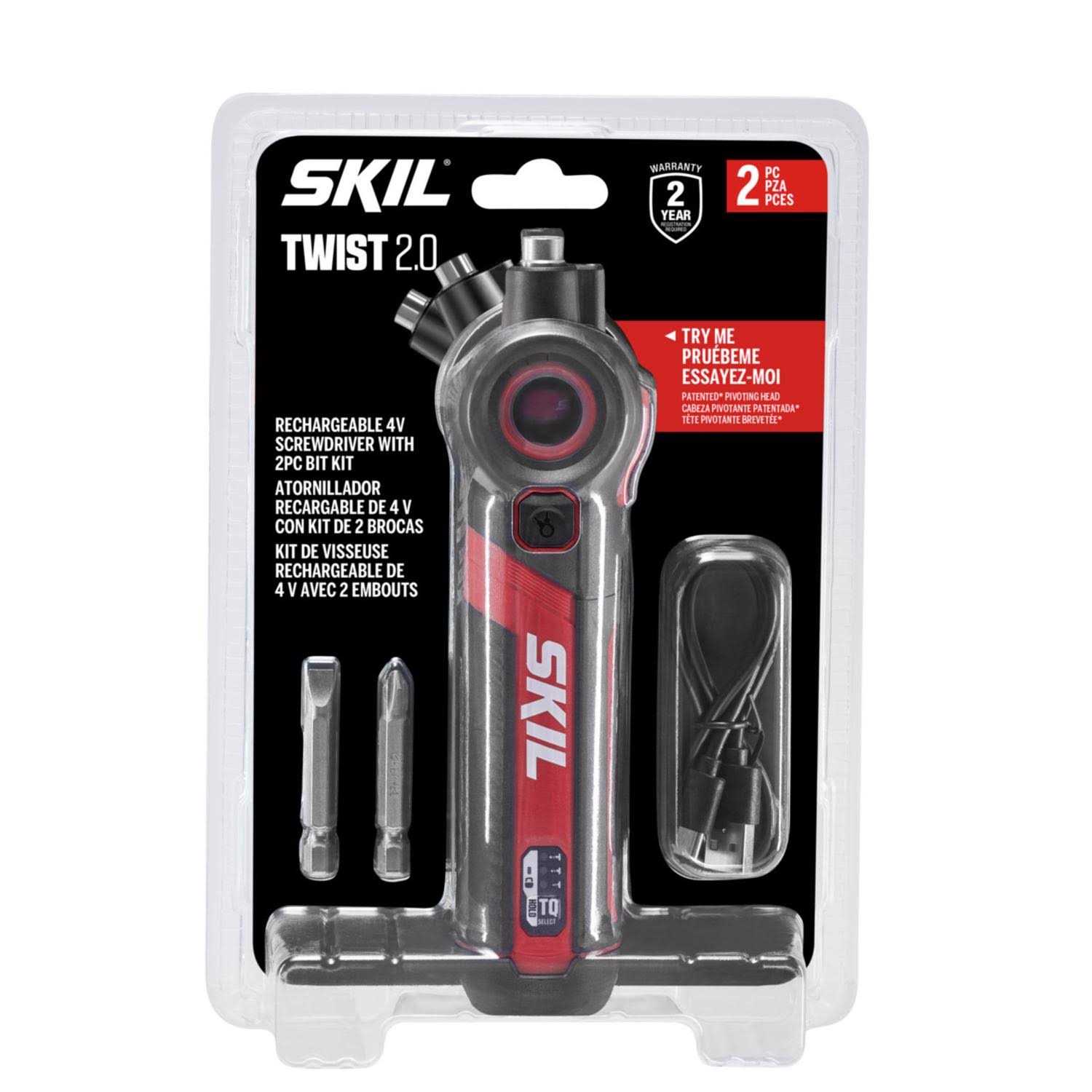 4V Cordless Rechargeable Screwdriver with Bit Set R1296