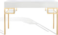 White Lacquer and Gold Leaf 3-drawer Writing Desk P923823