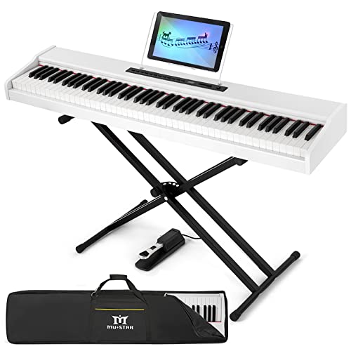 Black 88 Key Weighted Hammer Action Digital Piano with Stand, Sustain Pedal Q7167