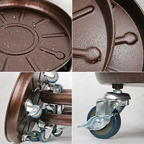 20" 2Pack Metal Plant Caddy with Wheels Lockable Casters G284