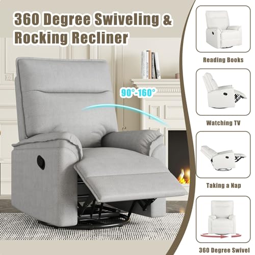 Beige Swivel Recliner Chair Q462