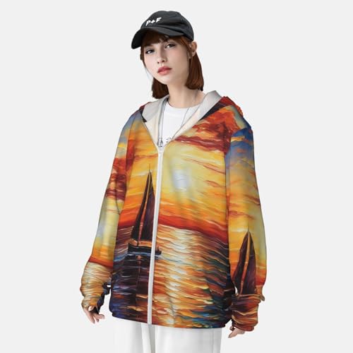UPF 50+ Sun Protection Hoodie Jacket Quick Dry Rash Guard Long Sleeve Sun Shirt L7466