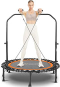 40" Foldable Mini Trampoline with 4 Level Adjustable Foam Handle and Resistance Bands O980