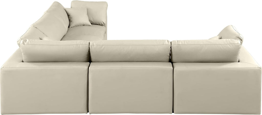 Cream Vegan Leather Modular Sectional T566457