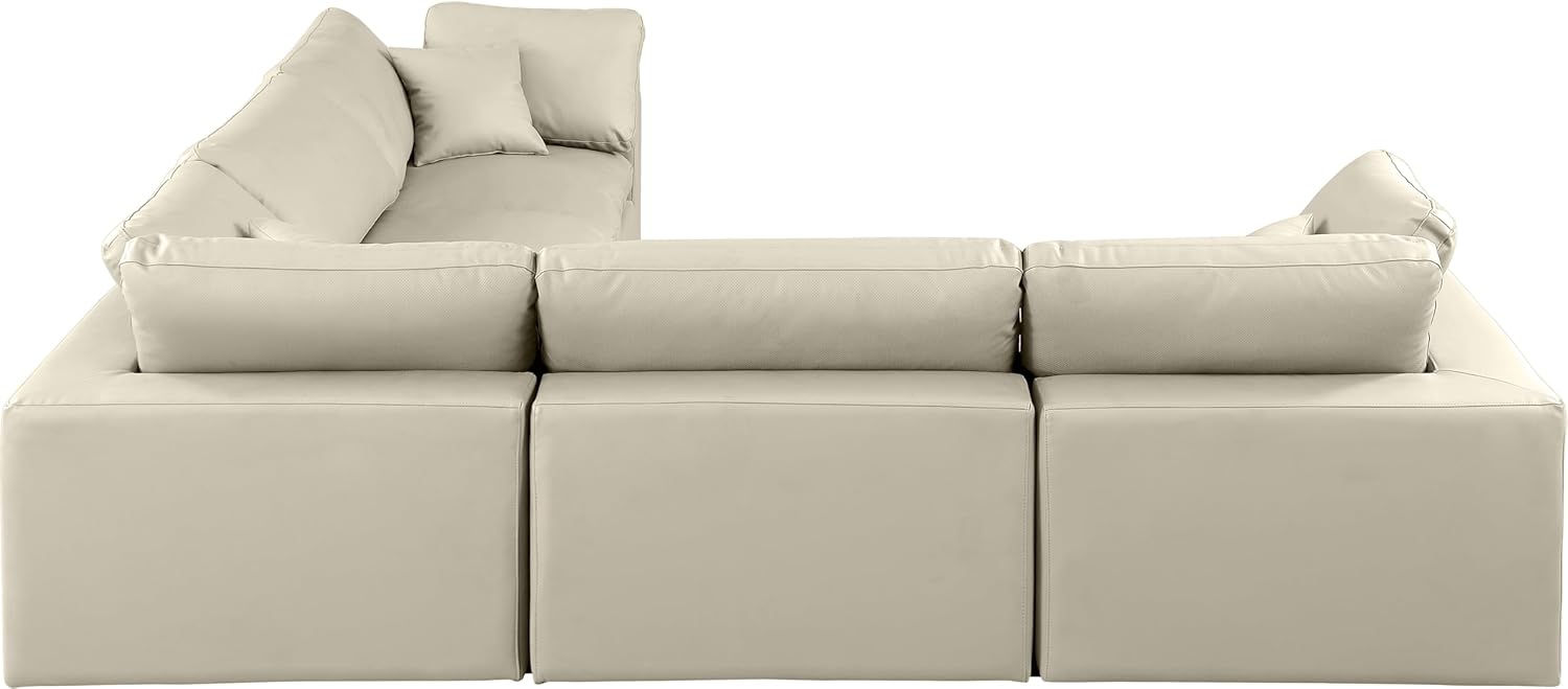 Cream Vegan Leather Modular Sectional T566457