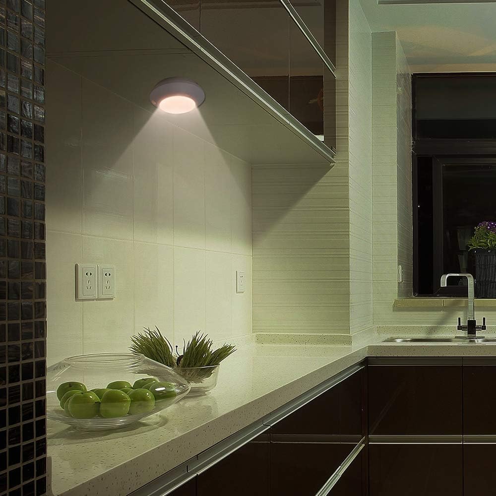 Wireless Battery Operated Motion Sensor LED Ceiling Light, 250 Lumens, 5 Inch, Warm White L763556