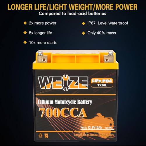 12V 10AH Lithium Motorcycle Battery Y6526