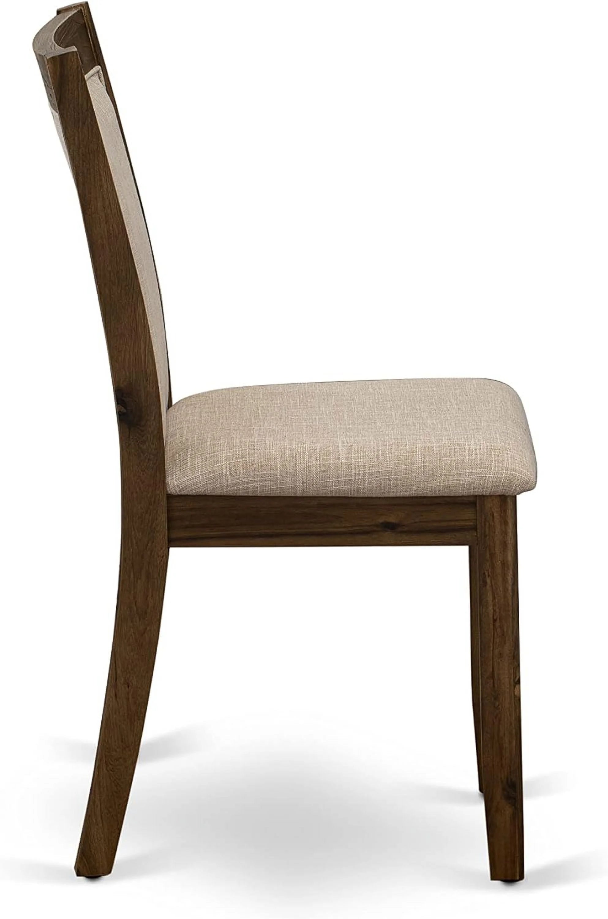 3 Piece Dinette Set with Round Table with Dropleaf and 2 Light Tan Linen Fabric Parsons Dining Chairs P438