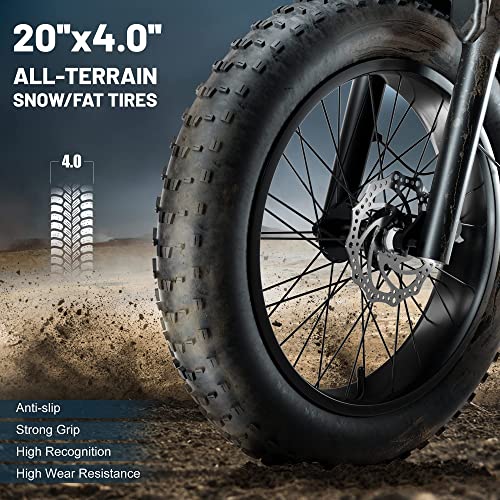 Dual Motor 2000W Electric Bike, Full Suspension, 18AH Removable Battery, Fat Tire Bicycle with Long Seat & Basket E187