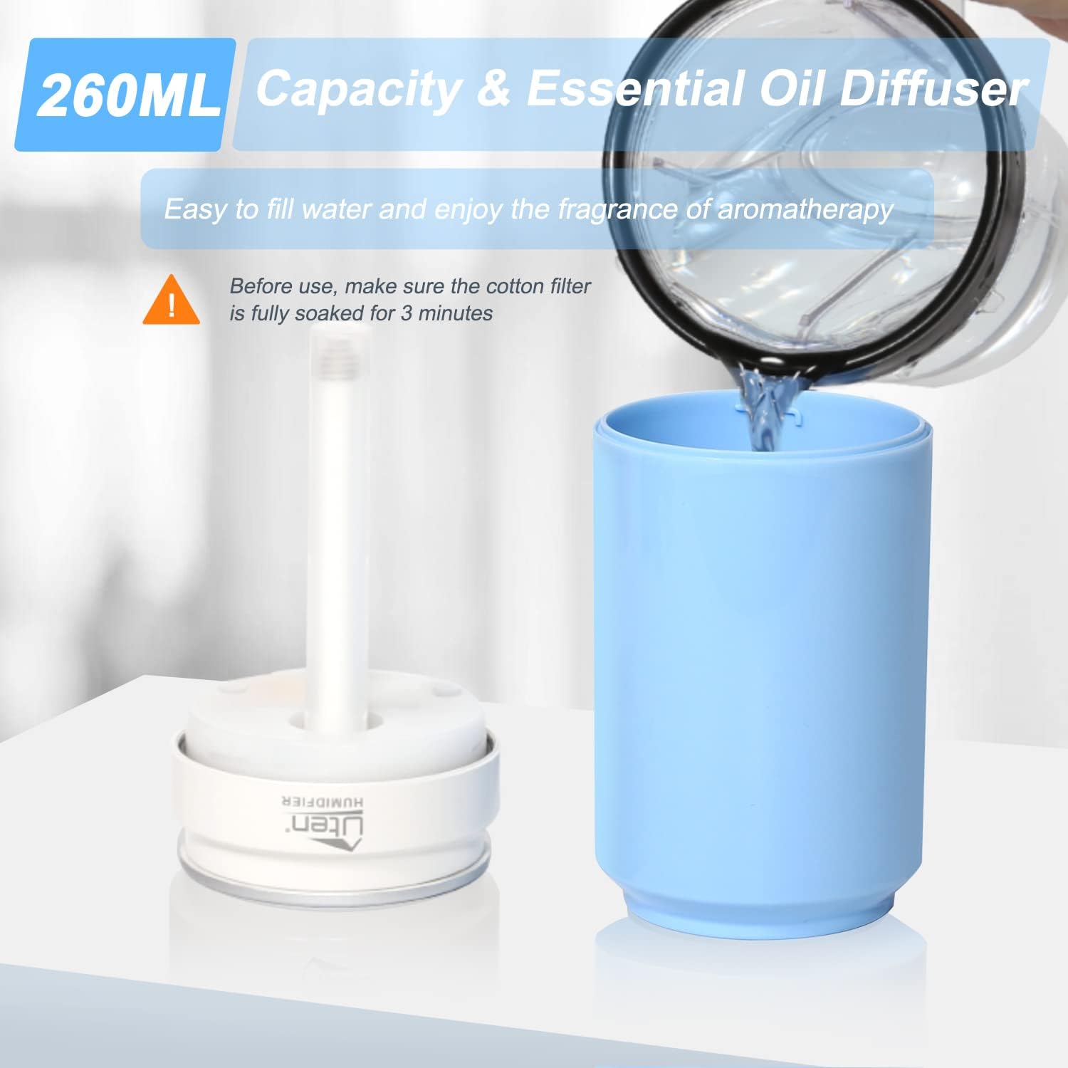 USB Powered Portable Humidifier with 2 Mist Modes O7289