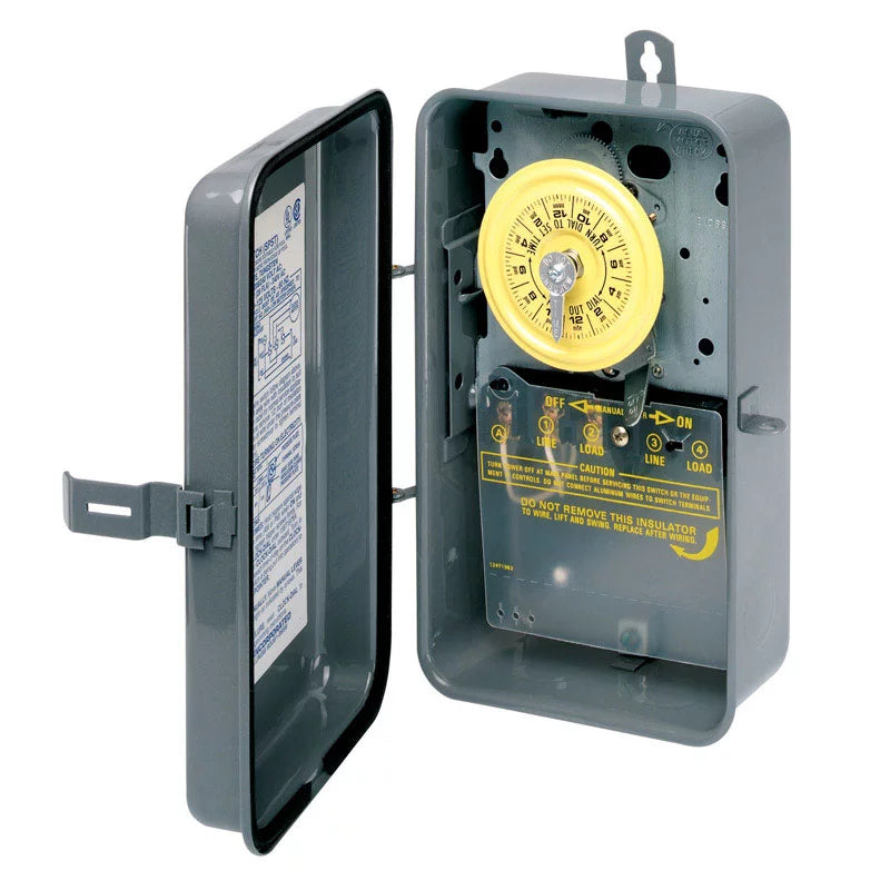 Gray Outdoor Mechanical Timer Switch T99322