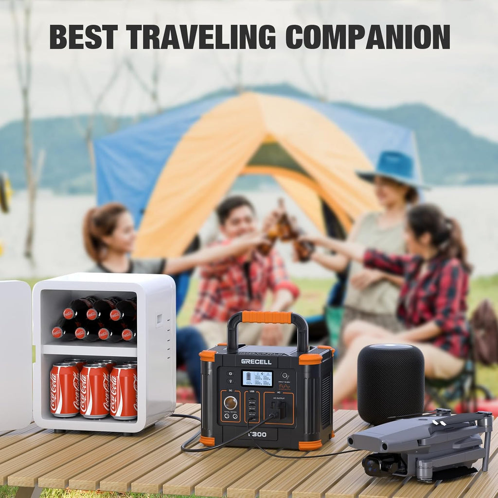 Portable Power Station 300W (Peak 600W) with 80W Foldable Solar Panel, 288Wh Solar Generator, 110V Pure Sine Wave AC Outlet Backup Lithium Battery U241