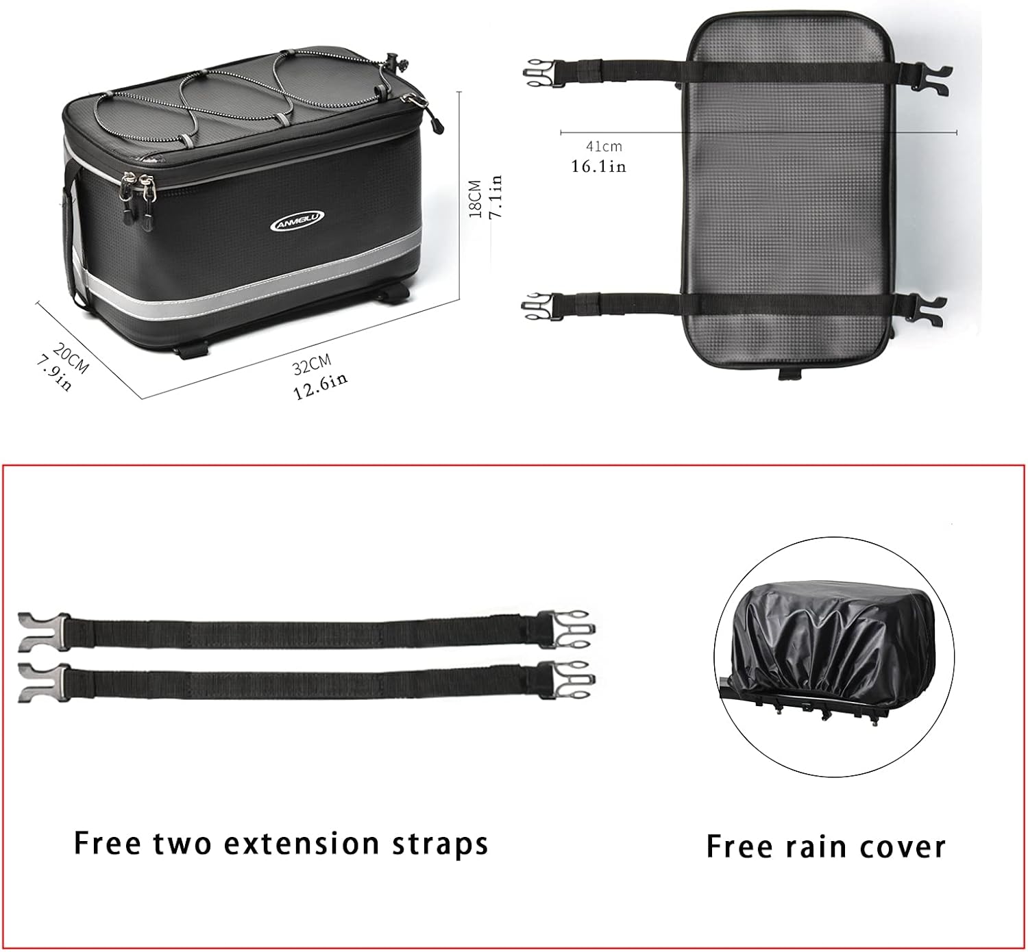 Waterproof 12 Liter Bike Rear Rack Bag R7351
