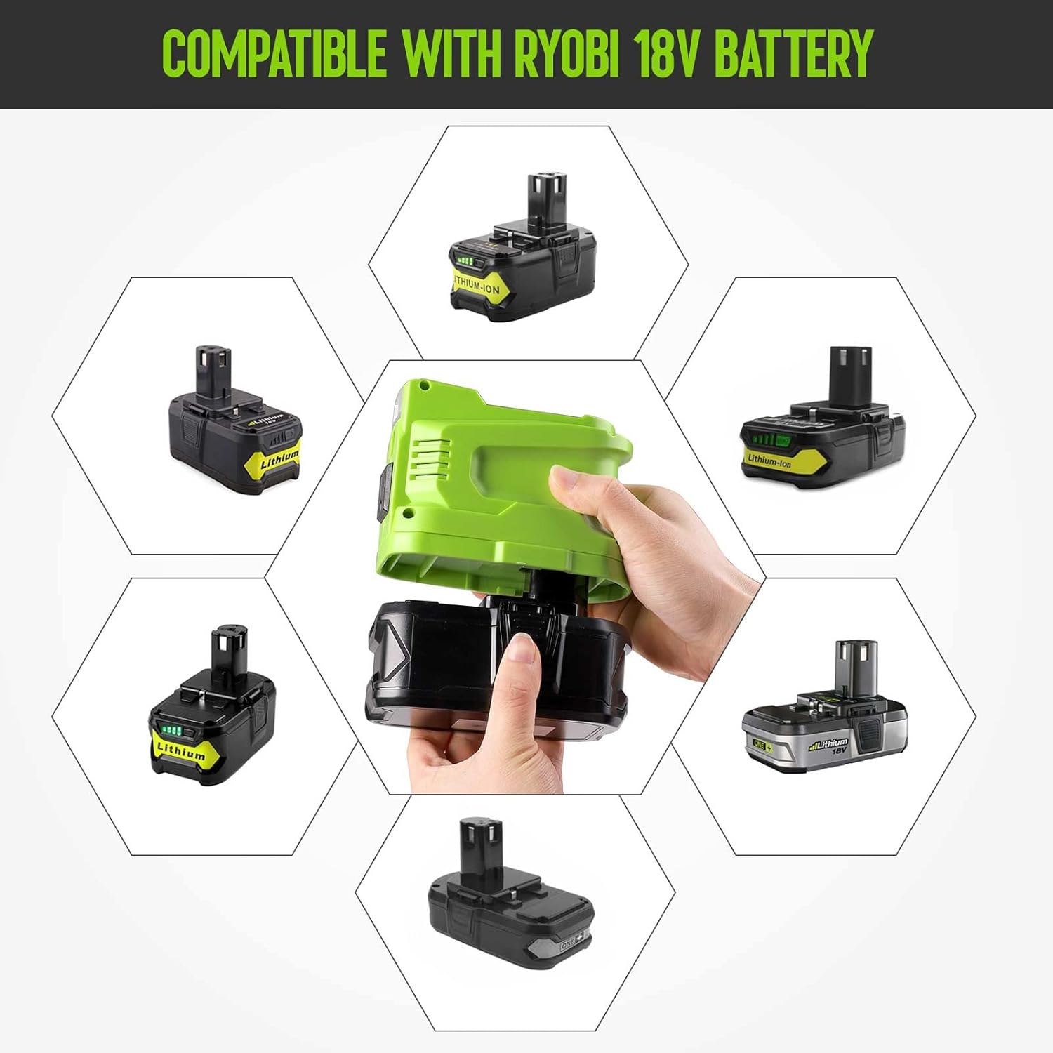 150W Power Inverter for 18V Battery with 2 USB, LED Light, AC Outlet T1771