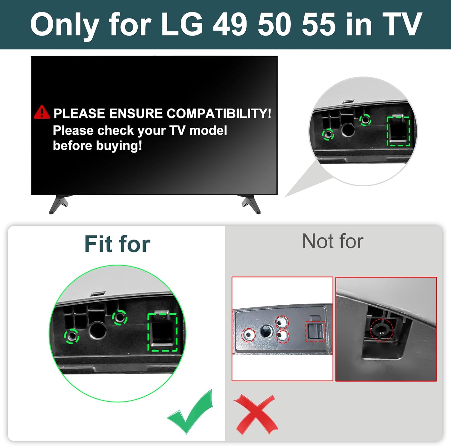TV Legs Replacement Base for 49 50 55 Inch TV X4723