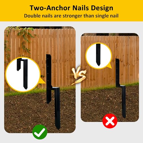 40 Inch Heavy Duty Steel Fence Post Repair Stakes, 2 Pack R694840