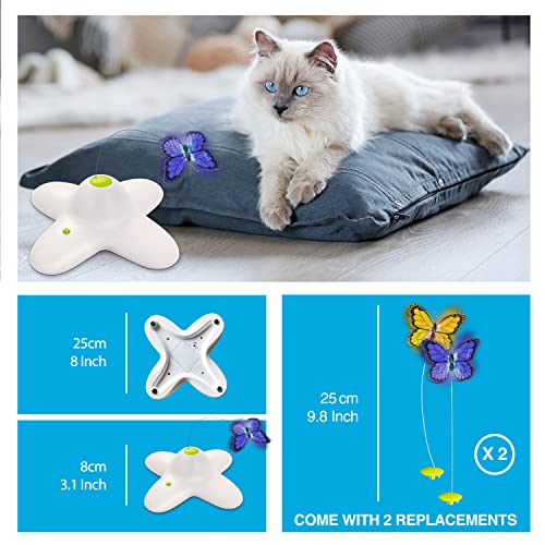 2 in 1 Cat Wand Toy with Butterfly Spinner, USB Rechargeable C767