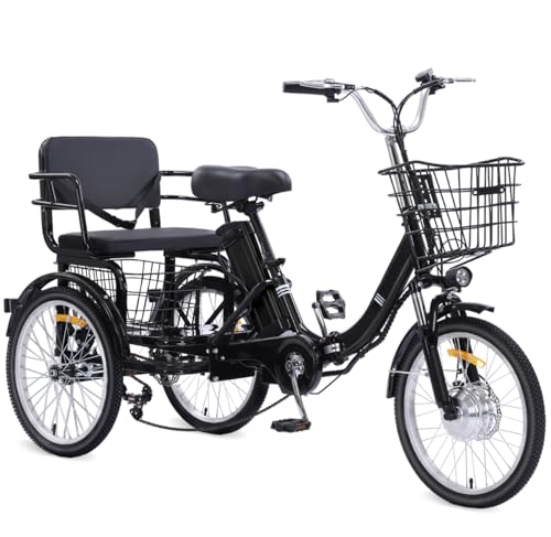20"x4.0" Folding Fat Tire 3 Wheel Electric Trike with 48V Removable Battery P9195