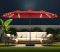15ft Solar Lights LED Lighted Outdoor Extra Large Market Table Umbrella L34500