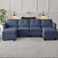 Modular Sectional Sofa, Boucle Fabric U Shaped Couch with Storage, 6 Seat K176084