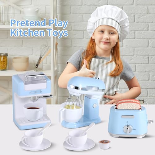Pink Toy Kitchen Set with Coffee Maker, Mixer and Toaster W225397