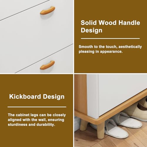 3 Drawer Shoe Cabinet Wood Shoe Rack Organizer V419172