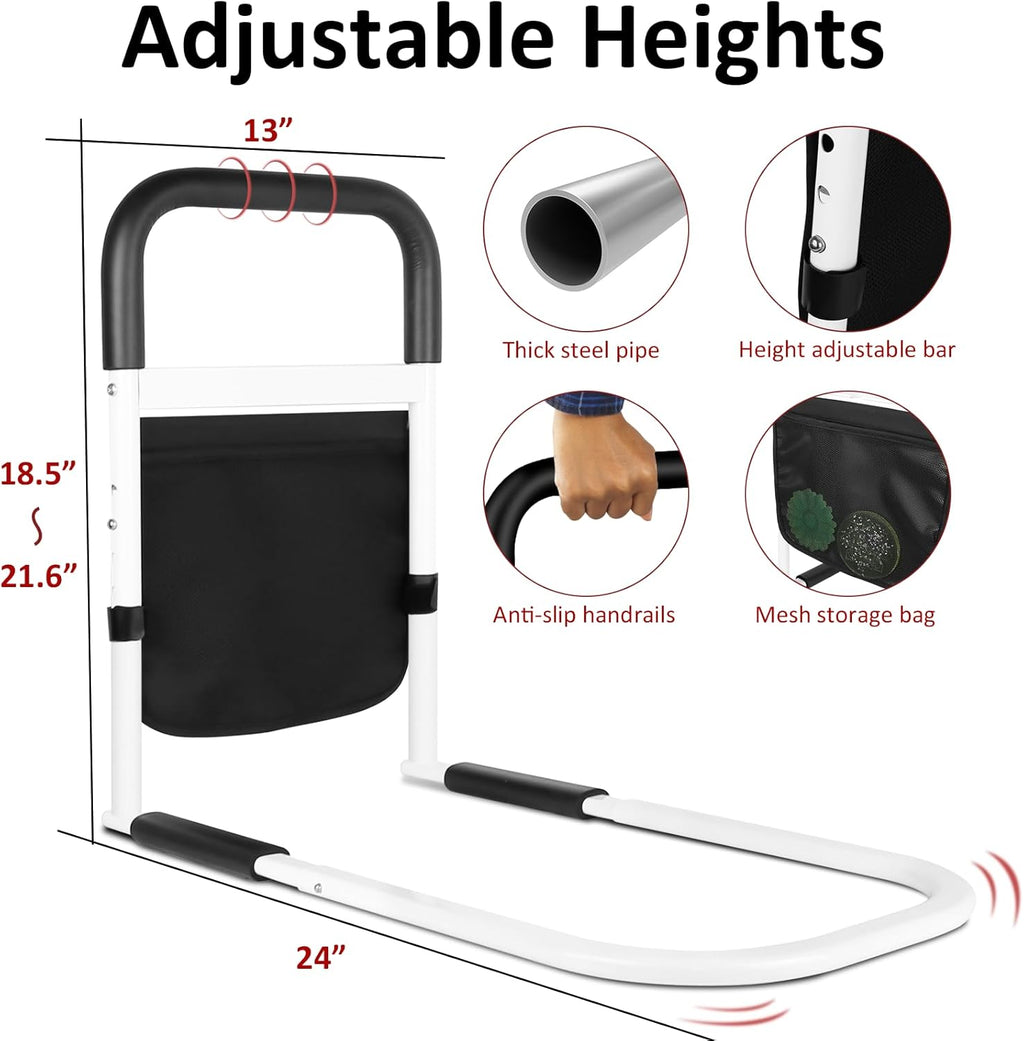Adjustable Bed Rails with Motion Light Storage Pocket Z12738