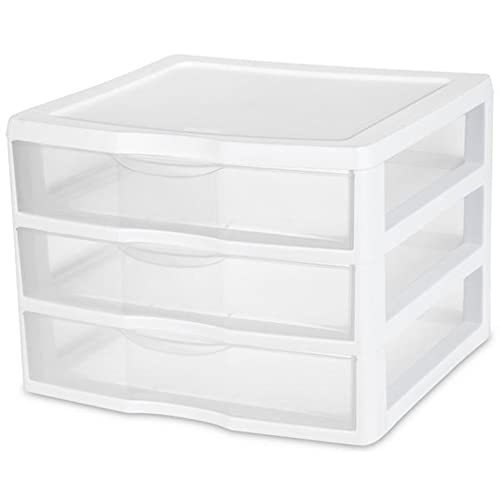 3-Pack White 3 Drawer Plastic Desktop Organizer F7851