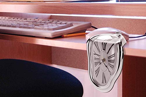 Silver Melted Clock C333879