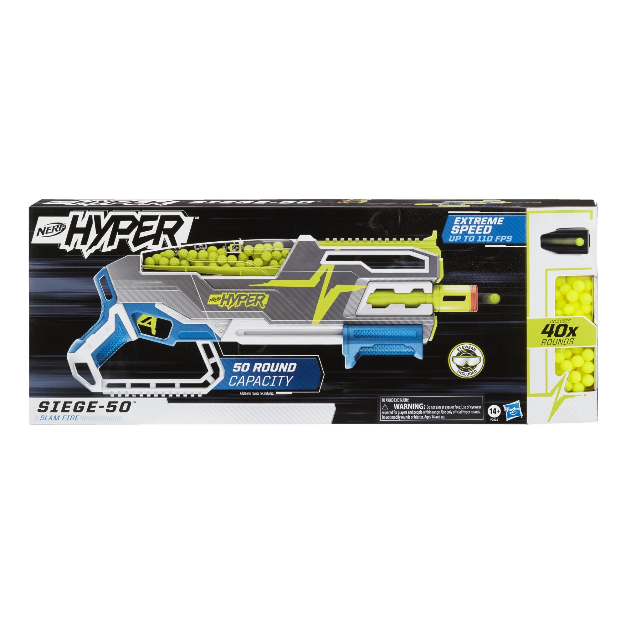 40 Nerf Hyper Rounds Pump-Action Blaster B29206