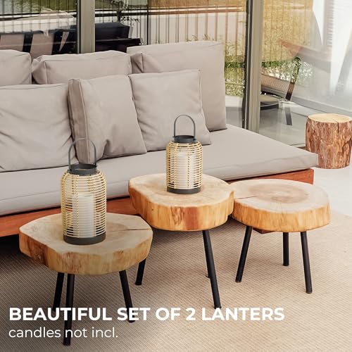 Natural Rattan Boho Lanterns Z12855